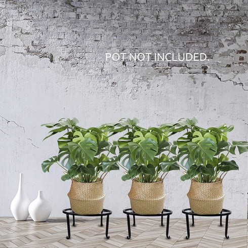 4 Pack yosager Metal Plant Stands for Flower Pot, Heavy Duty Black Iron Potted Stand Holder, Indoor Outdoor Rustproof