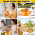 18oz Set, Loscarol Honey Pot with Dipper and Lid - Glass Honey Jar with Wooden Honey Dippers Stick Wide Mouth Honey
