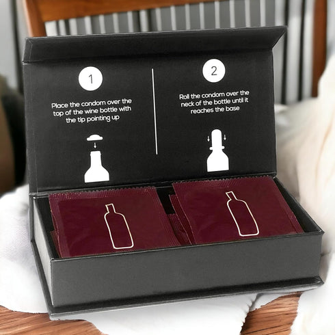 Screw The Cork (6 Pack) Condom Style Wine Bottle Stoppers Air-Tight Rubber Seal for Fresh Wine Funny Wine Gifts
