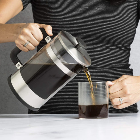 Primula 2-in-1 Coffee Maker, French Press & Cold Brew, 6 Cup Size, Durable Glass Carafe, Comfort Grip Handle