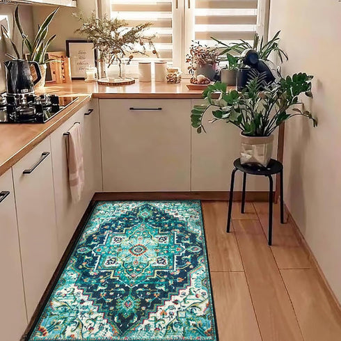 Vintage Soft Boho Area Rug 2x3 Washable, Non-Slip/Non-Shedding Print Carpet for Living Room, Dining Room, Bedroom -