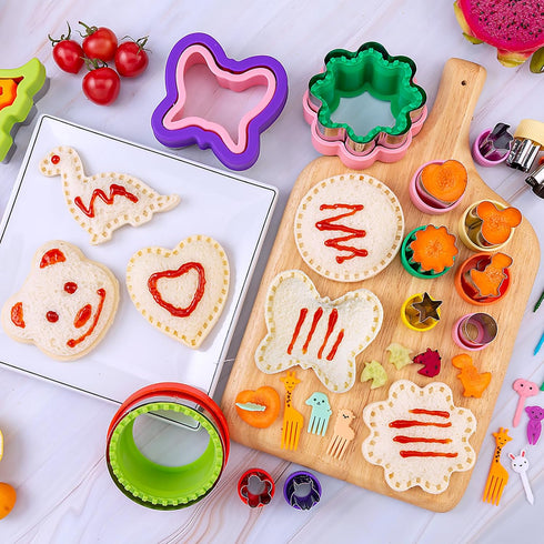 Kimfead 48 Sandwich Cutter for Kids Pcs, Cookie Cutters, Fruit Vegetable Cutter Shapes, Food Picks for Bento Box, Mouse