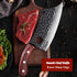 Huusk Japan Viking Knife with Sheath, Hand Forged Meat Cleaver, Full Tang Boning Knife for Outdoor Cooking