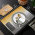 Chic D Yellow Gray Ombre Indoor Placemat Set of 6, Non-Slip Placemats for Kitchen, Dining Table, BBQ, Parties