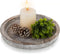 Hanobe Decorative Tray for Coffee Table: Round Candle Plate Holder Centerpieces for