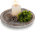 Hanobe Decorative Tray for Coffee Table: Round Candle Plate Holder Centerpieces for
