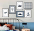 6Pcs Sailboat 12"x16" Vintage Transportation Nursery Wall Art Navy Blue Hot Air Balloon Biplane Train Truck Pictures