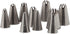 Ateco 850 - 10 Piece Stainless Steel Pastry Tips Closed Star Tube Set, Sizes 0 - 9