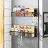 Magnetic Spice Rack for Refrigerator, 2 Pack Organizer with Moveable 4 Hooks, Magnetic Fridge Shelf for Kitchen Storage