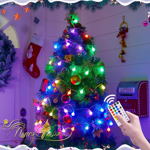 21FT 60LED 20+ Minetom RGB Globe String Lights - Battery Operated with Remote, Color Modes & Timer, Fairy Lights