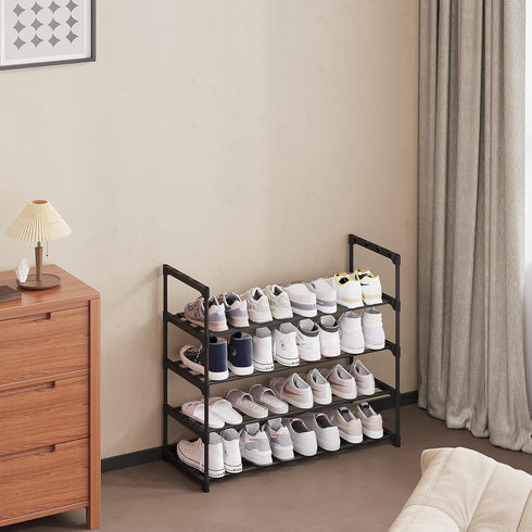 4-Tier 20 Calmootey Shoe Rack, Tall Large Capacity Pairs Shoes Storage Organizer, Stackable Wide Shoe Shelf
