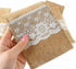 FQTANJU 50 PCS Burlap Lace Utensil Cutlery Holders Pouch for Rustic Wedding Party Decorations, 4"x8"