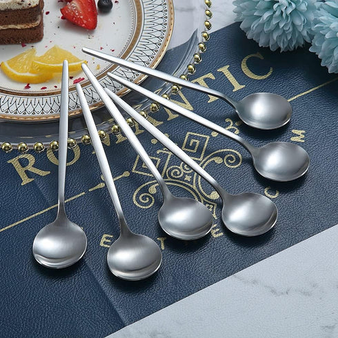 Teaspoons 6 Piece - 6.6'' Stainless Steel Small Spoons, Tea Spoons for Home, Kitchen, Dishwasher Safe