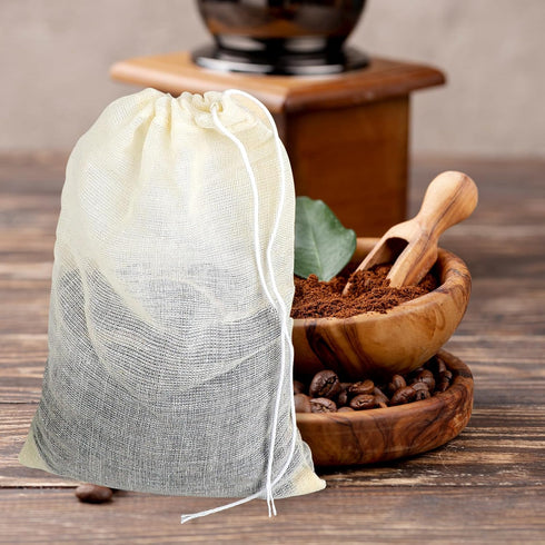 Spice Bags for Cooking, 12PCS Large Muslin Drawstring Soap Bags, Reusable Empty Tea Bags 8x10 Inch