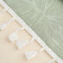 15.7x35.4 Inch Rectangular Tablecloth Green Leaves Pattern with Fringe Edge Waterproof Washable Jacquard Fabric Long
