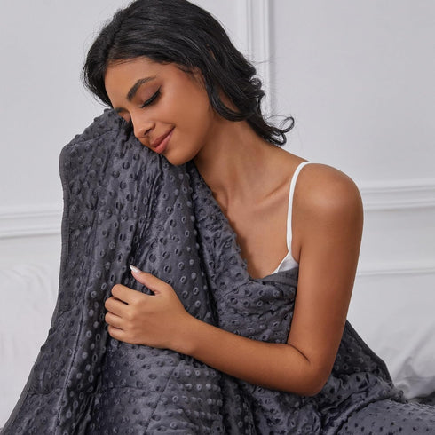 WAIBIO 15 lbs 48"x72", Weighted Blanket for Women and Men, Comfortable and Soft Throw Weighted Blanket with Premium