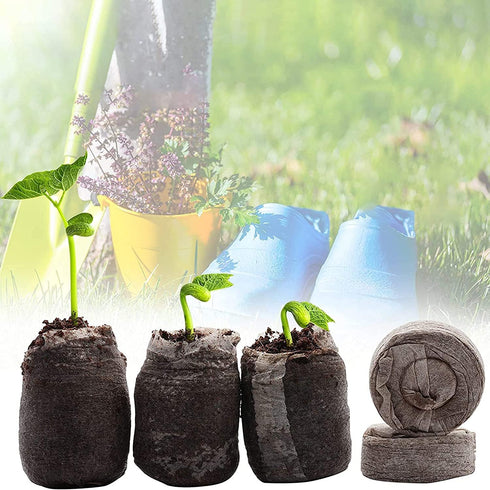 Woohome 150 PCS Peat Pellets Seeding Soil Set, Compressed Peat Block with Plant Labels for Indoor Outdoor Gardening