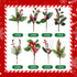 WILLBOND 24 Poinsettia Pcs Christmas Picks and Spray Christmas Tree Red Berry Pine Picks Artificial Faux Berry Branches