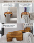 2-in-1 360 SS304 BLUEWEST Couch Cup Holder Tray & Sofa Arm Tray Large Acacia Wood Clip-On Side Table with Cup Holder on