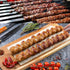 kaorou 23 Inch Long,1 Inch Kebab,Set 7 Kabob Skewers Wide Heavy Duty Stainless Steel with Wood Handle Perfect