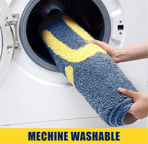 Non-Slip Soft Microfiber Bathroom Rug Mat Set, Washable Water Absorbent Colourful Cute Bath Mats for Kids, Toilet,