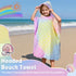 2-6, 100% Catalonia Mermaid Hooded Poncho Towel for Toddler Aged Cotton, Absorbent Girls Bath Towel, Kids Swim Towel at