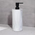 Resin White Marbled Body Wash Engraved Bottle Refillable Pump Dispenser, Durable Waterproof Construction for Bath