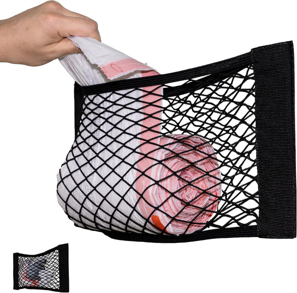 Extra Large Trash Bag Holder, Mesh Storage Net Grocery Bag Organizer for Home and Wall Mounted
