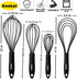 Anaeat Silicone Kitchen Whisk Set of 4, Perfect for Non-Stick Cookware, Includes 11'' Flat Whisk