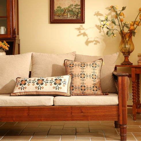 Set 1,Floral 12"x20" bilin gaier Brown Throw Pillow Covers of Farmhouse Linen Accent Pillows Cover for Couch Throw