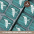 3dRose Humpback Whale Stencil - Soft Coasters Set of 8 in Faded White Paint Over Teal, Not Real Wood