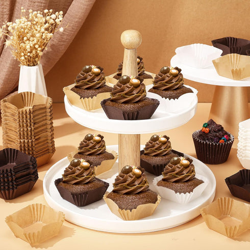 Uiifan 1200 Pcs Square Cupcake Liners 1.77"x1.77" Disposable Greaseproof Paper Baking Cups for Wedding Graduation Party