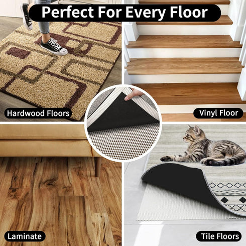 FestiCorp Non Slip Rug Pads 2x3 Ft, Anti-Skid Carpet Rug Mats for Under Rugs on Hard Surface Floors