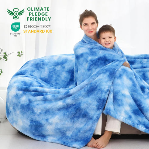 Cozy Fleece Throw Blanket Soft Lightweight Throw Blankets Warm Plush Blue Fall Blankets and Throws Couch Sofa Bed