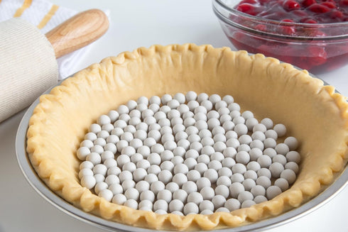 Fox Run Ceramic Pie Crust Baking Weights, 8.8-Ounce, Includes Glass Storage Jar
