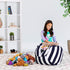 Posh Stuffable Kids Stuffed Animal Storage Bean Bag Chair Cover - Children's Toy Organizer, Medium 27" - Canvas Stripes