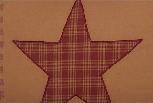 VHC Brands Ninepatch Star Thanksgiving Bedroom Decor, Quilted Pillow, Red, 12x12