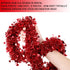 Boao 66 Feet Red Heart Tinsel Garland Decoration, Shiny Metallic Ornaments for Valentine's Day Wedding