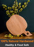 Apple-shaped Solid Wood Cutting Board with Handle for Fruit, Veggies, Cheese – Small Wooden Bread Board, Charcuterie