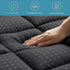 HYLEORY Quilted Queen Mattress Pad, Fitted Mattress Protector, Cooling Pillow Top Cover, Black, 8-21" Deep Pocket