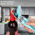 Manual Can Opener: Heavy Duty Stainless Steel Safe Cut with Magnetic Lifter, Smooth Edge, Easy Big Turn Knob, Aqua Sky