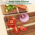 3 Pack Set, Cutting Board Acacia Wood Cutting Boards for Kitchen, Chopping Board with Deep Juice Grooves & Built