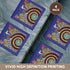 3dRose Folk Huichol Art, Ceramic Tile Coasters, Set of 4, Santa Fe, New Mexico-US32 JMR1118