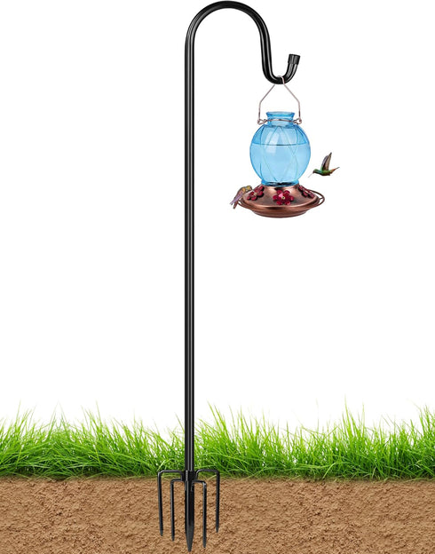 XDW-GIFTS Bird Feeder Pole for Outdoor, 76 Inch Shepherds Hooks Heavy Duty