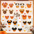 Mfault Hello Fall Cartoon Mouse Window Clings, 4 Sheets Autumn Stickers Decals for Seasonal Home Kitchen Decor