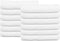 GOLD TEXTILES 12 Pcs New White (20x40 Inches) Cotton Blend Terry Bath
