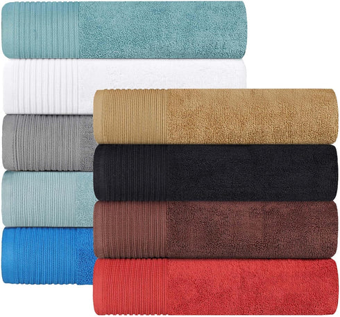 6 Set, Superior Cotton Piece Assorted Solid and Marble Hand Towel Daily Use, Soft, Absorbent, Decorative Bathroom