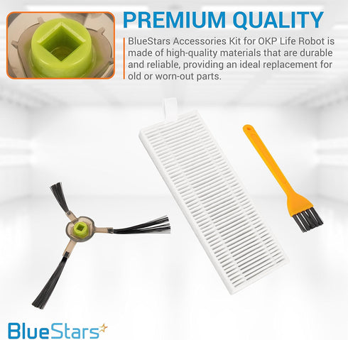 BlueStars Ultra Durable Accessories Kit for OKP Life K2 K3 K4 K5 and Lefant M210 Robot Vacuum Cleaner
