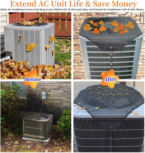 Central Air Conditioner Cover for Outside Units, Durable 36 x 36 AC Cover Defender with Leaf Guard Mesh