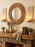 Set 2 Rustic Candle Sconces Wall Decor of - White Farmhouse Art Distressed Thickened Candles Shelf for Bathroom Bedroom